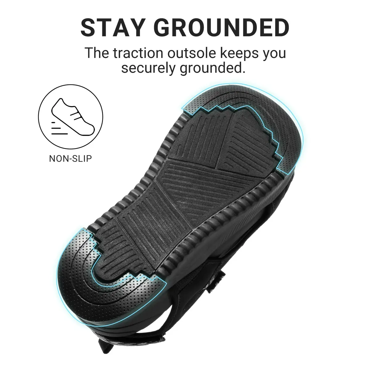 DREAM PAIRS Women's Walking Sandals Arch Support Orthopedic Recovery Hiking Sandals Thick Athletic Cushion Adjustable Strap for Plantar Fasciitis, Size 9 (US), All Black | 4.6 cm (1.8 in) Platform Heel - view 5