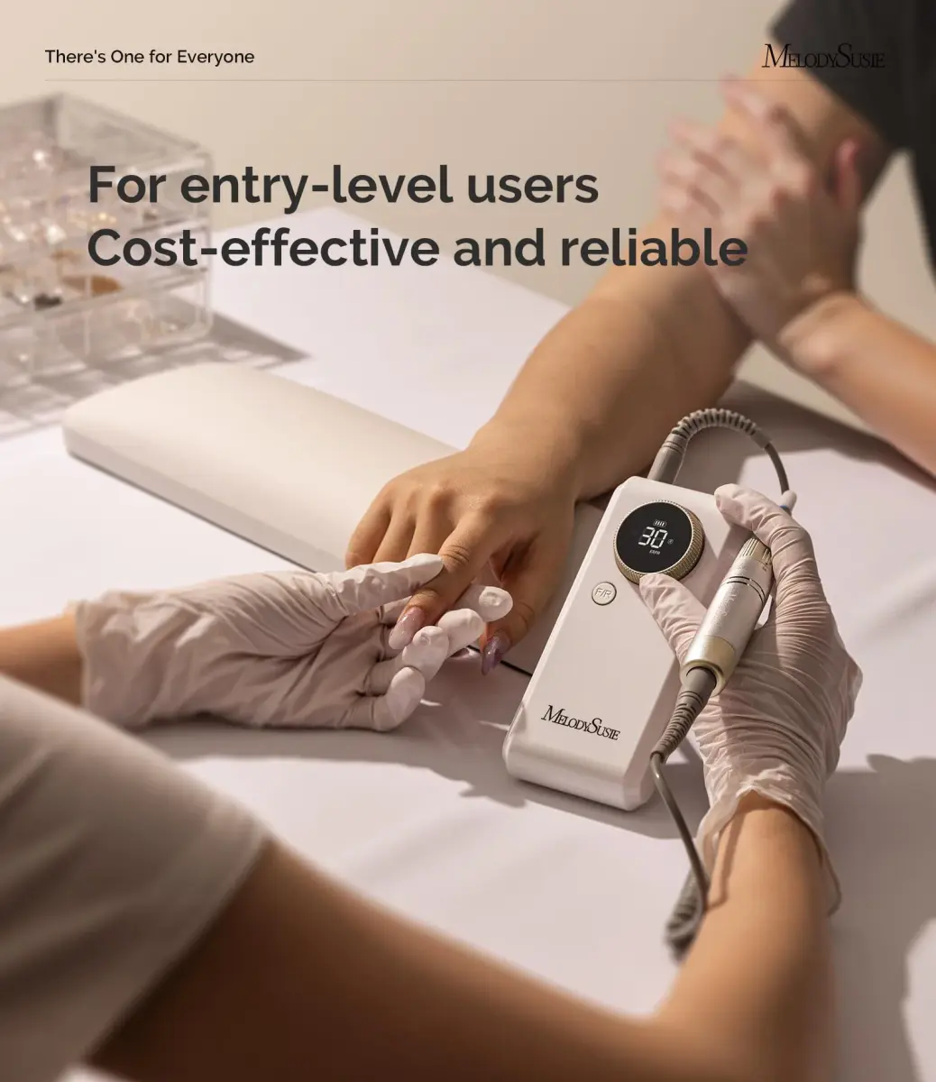MelodySusie SC330G 30000 RPM Nail Drill with Built-in Stand | Cordless E-file for Beginners - view 6