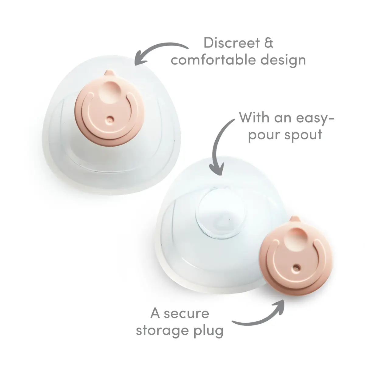 Munchkin Silicone Breast Milk Collector Cups with Storage Plugs, 45ml (1.5 Fl Oz Each) | BPA-Free Food-Grade Silicone - view 6