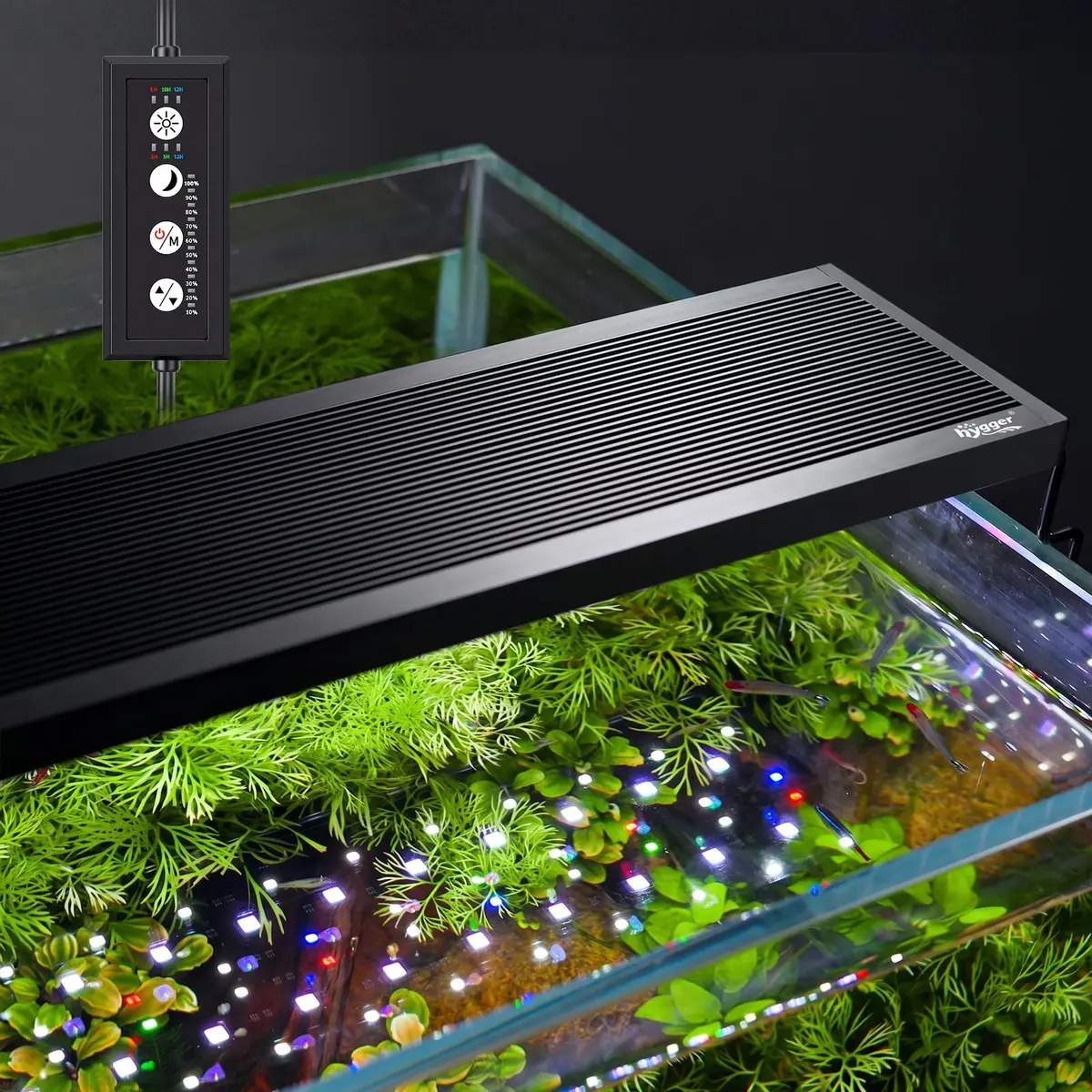 hygger 24/7 Customizable Aquarium LED Light 16W (0.45 kg) | Full Spectrum Planted Fish Tank Light with Sunrise Sunset Moonlight - main product image