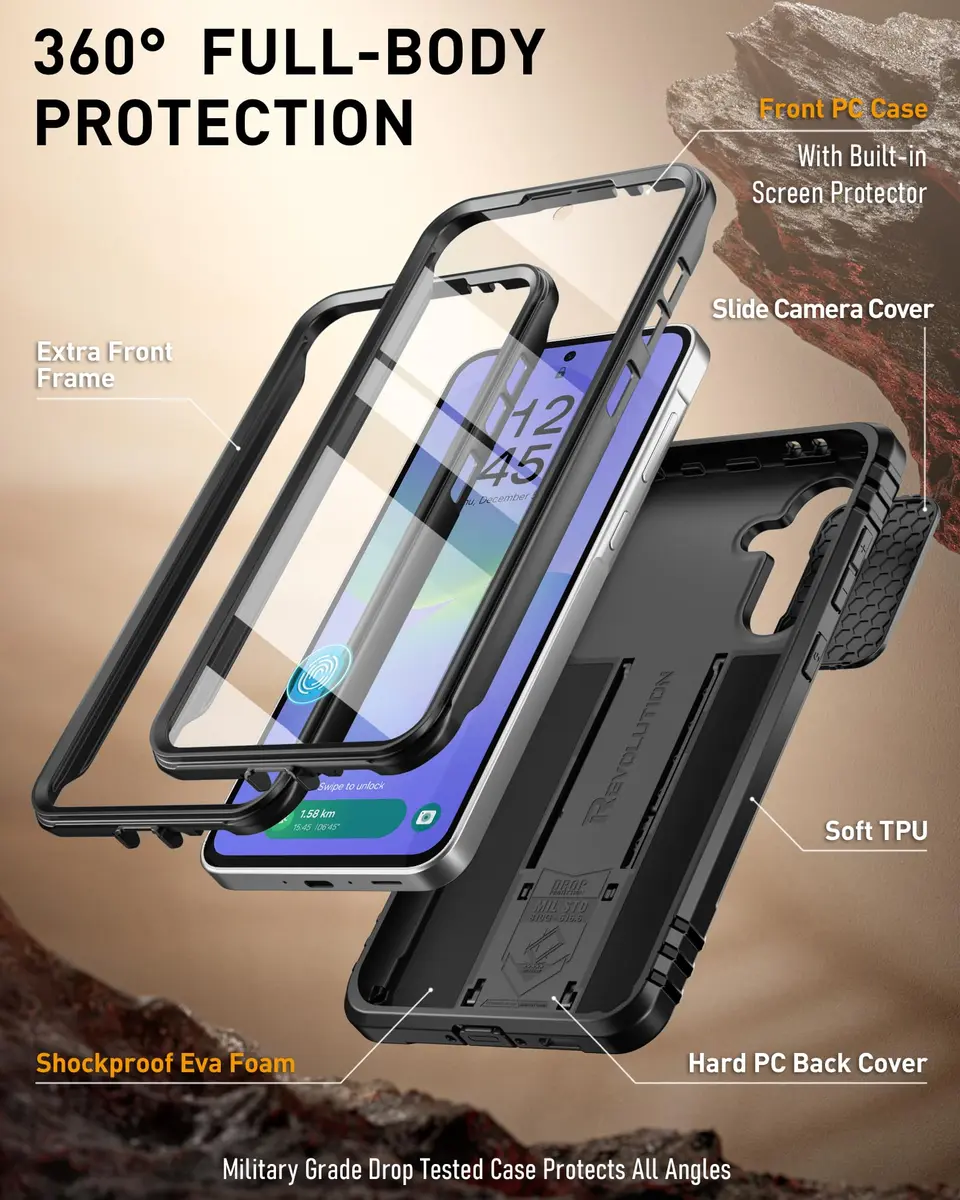 Poetic Revolution Case for Samsung Galaxy A36 5G | Rugged Shockproof with Slide Camera Cover & Screen Protector - view 3