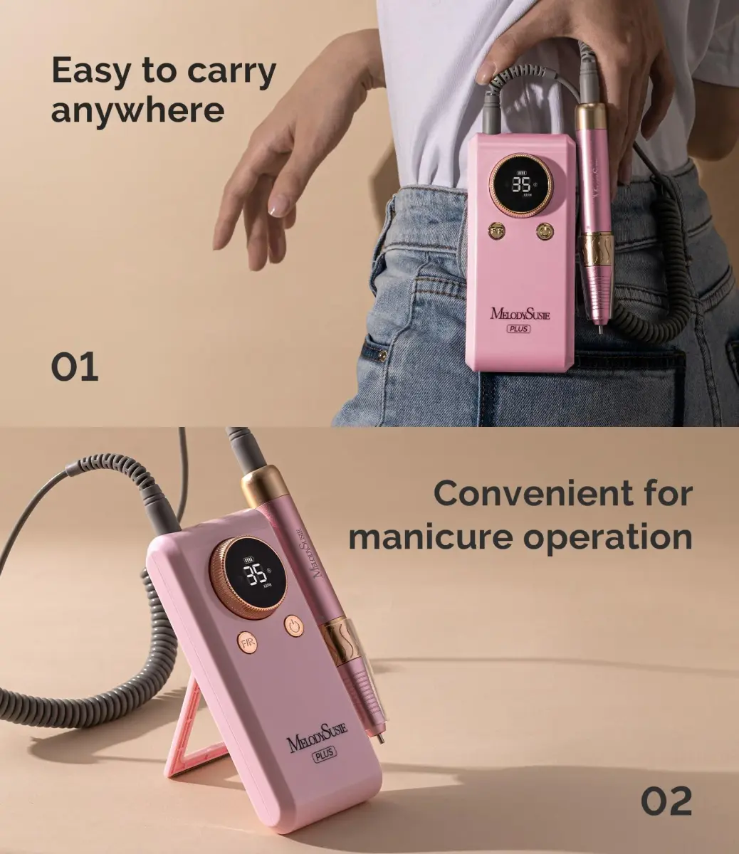MelodySusie SM330G Rechargeable Nail Drill 35000RPM with Adjustable Stand & Lightweight Handpiece | Coreless Motor, 13-18 Hr Runtime - view 2