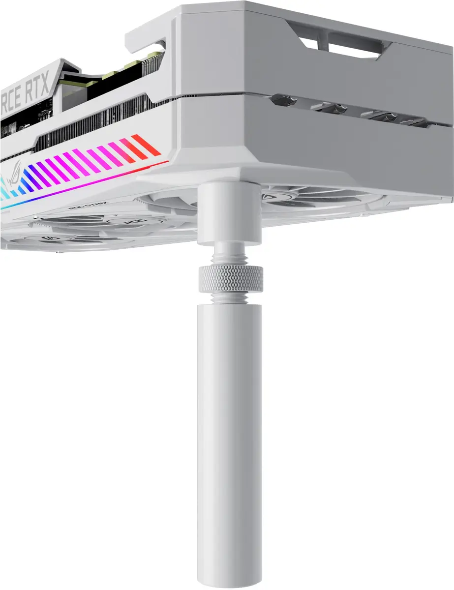 upHere GPU Support Bracket, White, 70-120mm | Aluminum Video Card Sag Holder for NVIDIA AMD - main product image