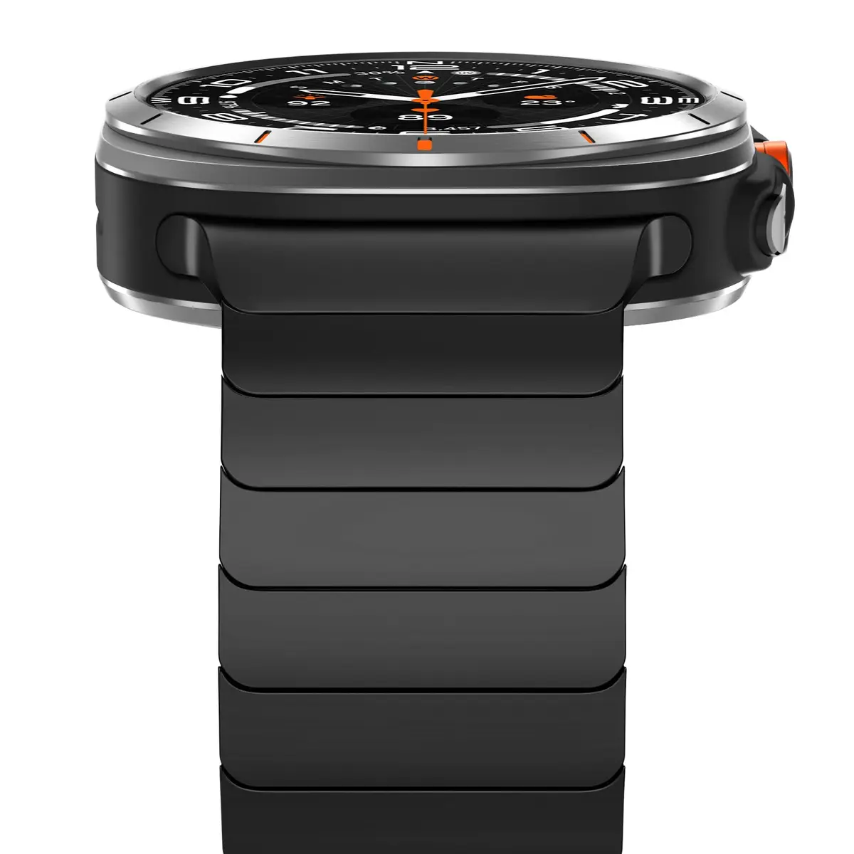 NewWays Samsung Galaxy Watch Ultra Bands 47mm Stainless Steel Link Bracelet Black | No-Gap Rugged Strap for Men - main product image