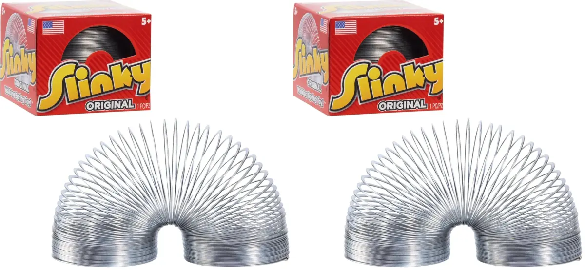 Just Play The Original Slinky Walking Spring Toy 2.75-inch Metal Slinky (Pack of 2) | Classic STEM Toy for Kids 5+ - main product image