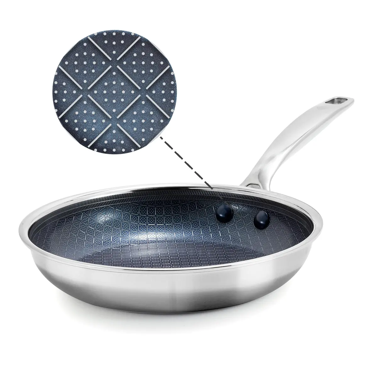 Blue Diamond Hybrid 10" Stainless Steel Nonstick Frying Pan | Diamond Bond Technology, Induction & All Cooktop Ready - main product image