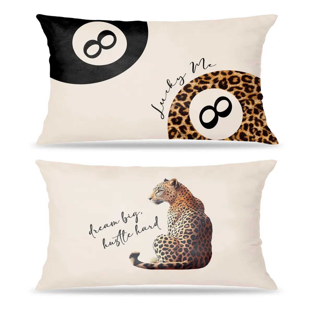 FITIE Leopard Cheetah Throw Pillow Covers 12x20 | Trendy Animal Print Decor for Girls Room & Dorm - main product image