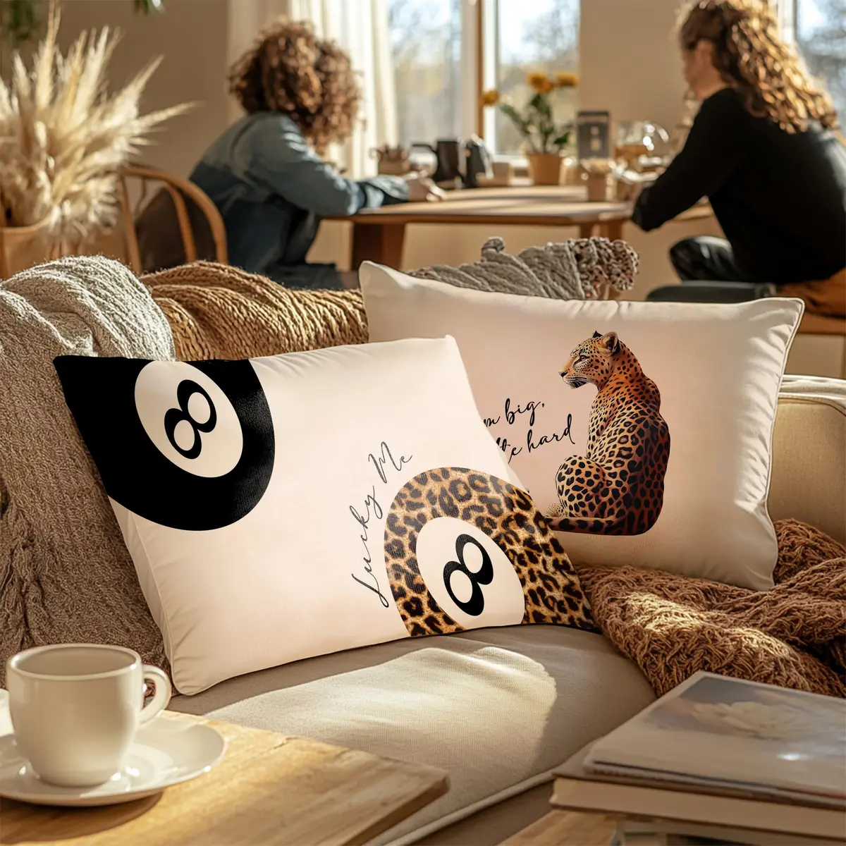 FITIE Leopard Cheetah Throw Pillow Covers 12x20 | Trendy Animal Print Decor for Girls Room & Dorm - view 2
