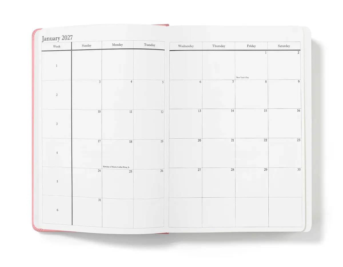 Wykeham's Executive 2026-27 Daily Journal Planner – Customization Available – July 2026 to June 2027 (Personalized Rose, 8.5"×5.5") - view 2