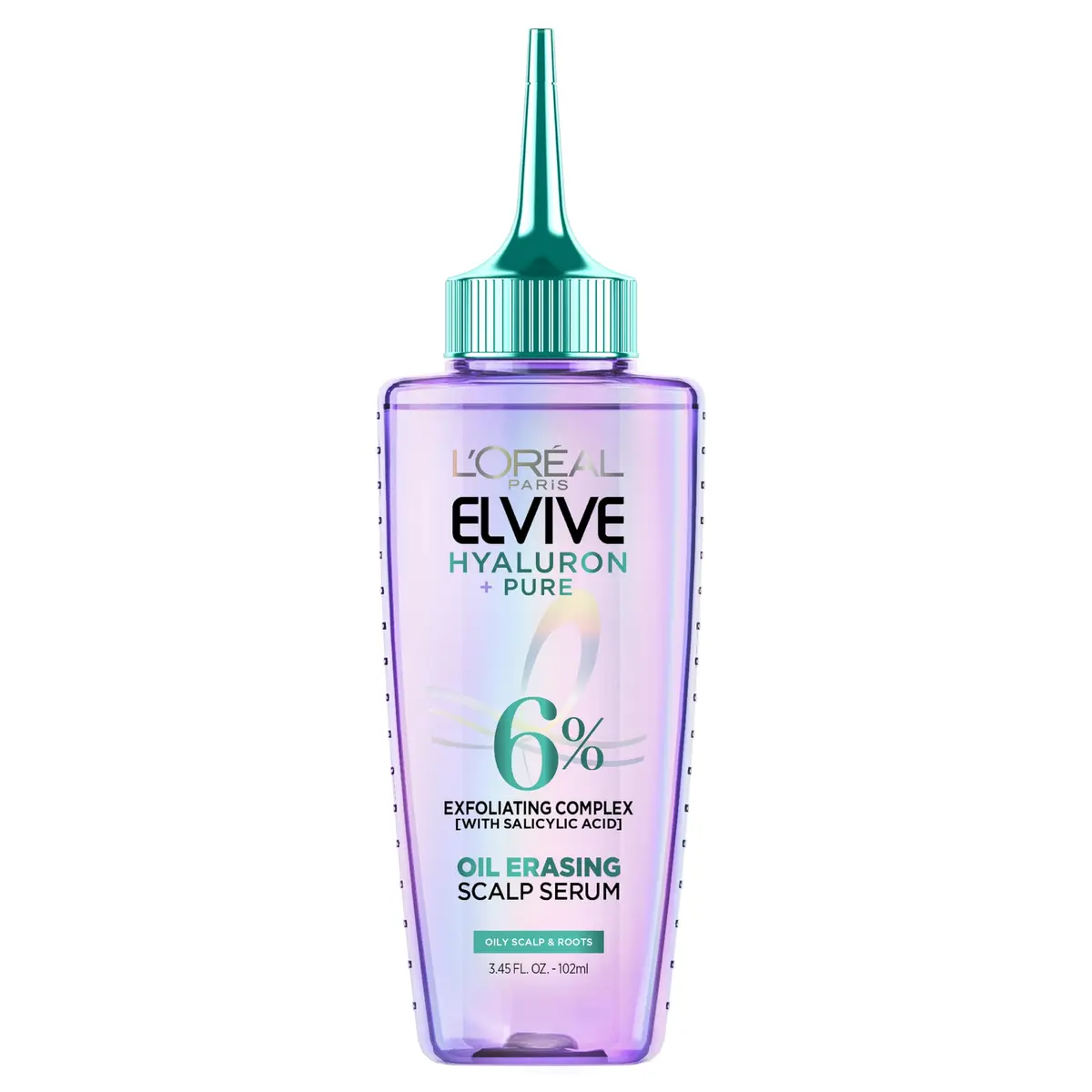 L'Oreal Paris Elvive Hyaluron + Pure Oil Erasing Scalp Serum 3.45 Fl Oz | Hydrates & Purifies for Oily Hair - main product image
