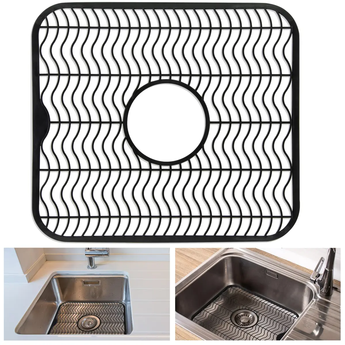 DecorRack Sink Protectors for Kitchen, Plastic 12" x 11" | Protect Sink from Damage & Scratches - main product image