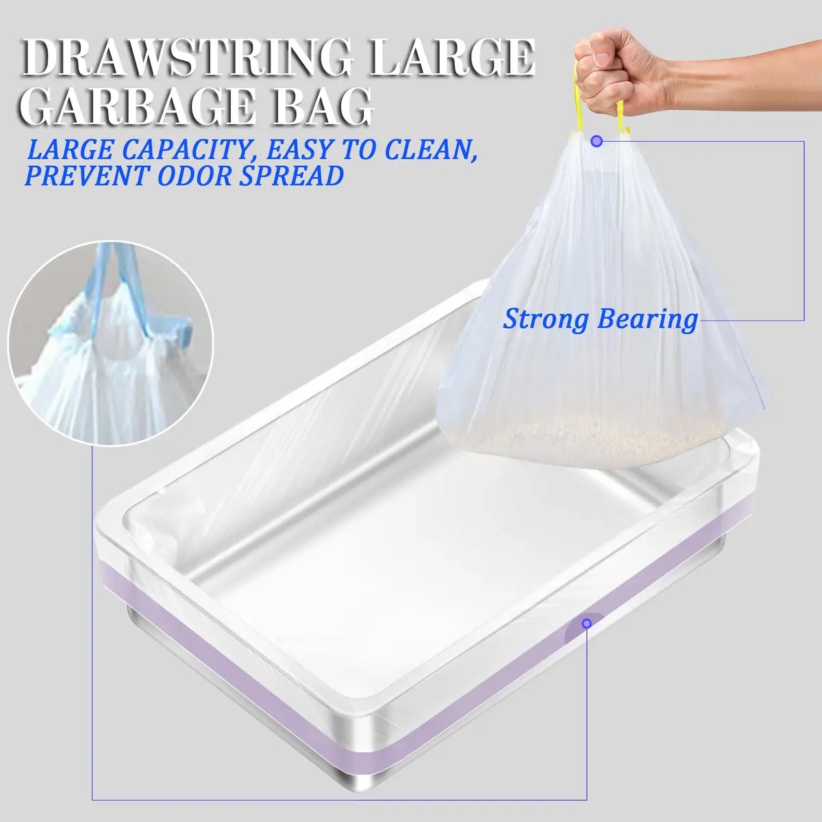 Tehoao Stainless Steel Sifting Cat Litter Box XL 49.5cm x 34.3cm x 16.5cm | Low Dust Odor Control - view 6