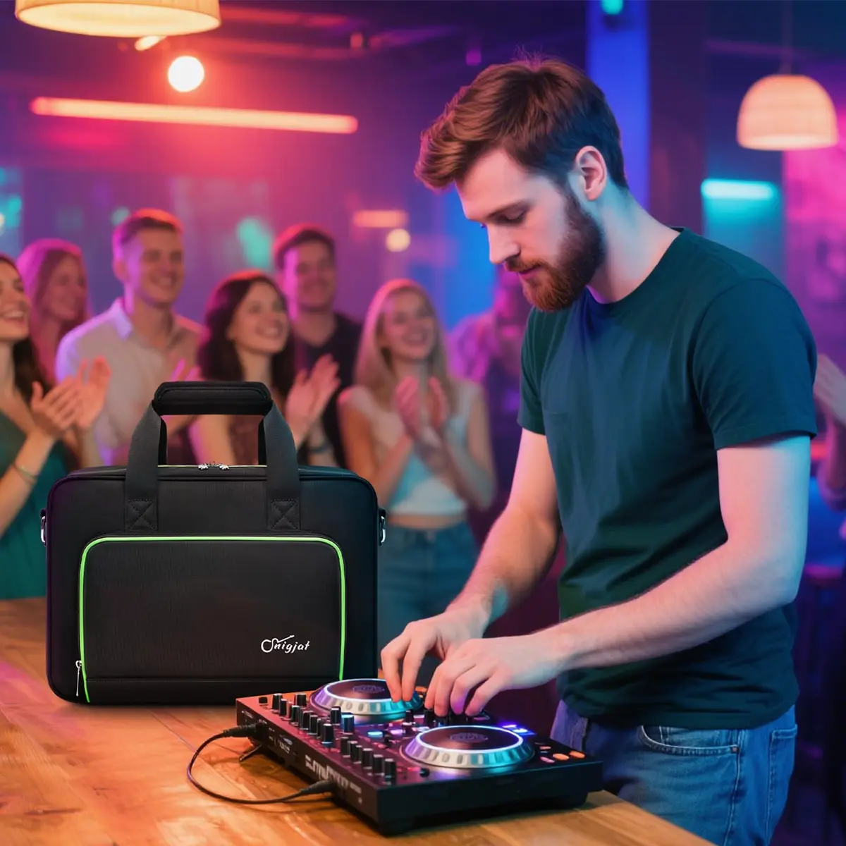 SNIGJAT DJ Controller Case for Hercules Inpulse 200/Numark Party Mix II | Water-Resistant, Multi-Pocket DJ Gig Bag - view 7
