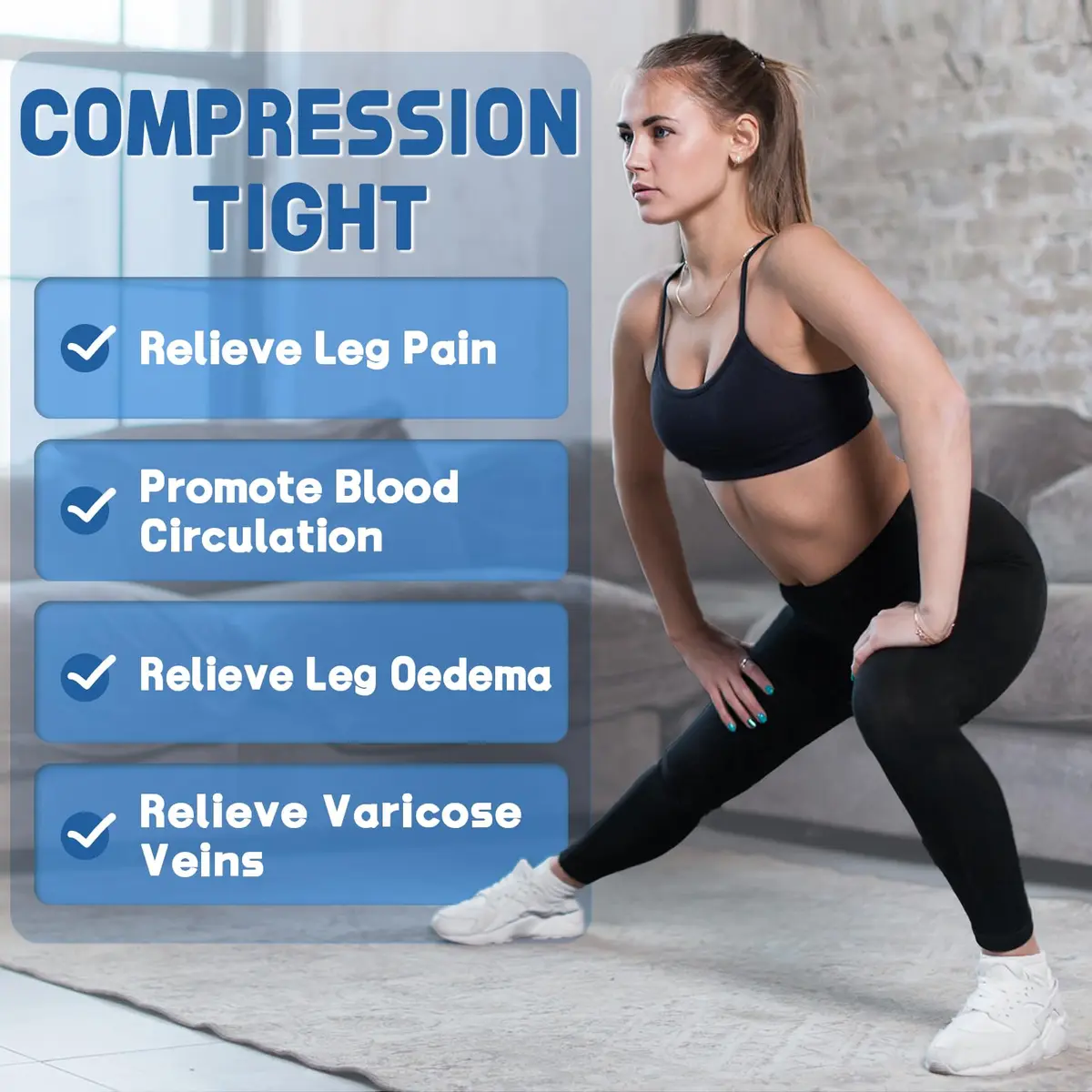 beister Compression Leggings 15-20 mmHg Footless Waist-High Tights | Graduated Support for Leg Health - view 6