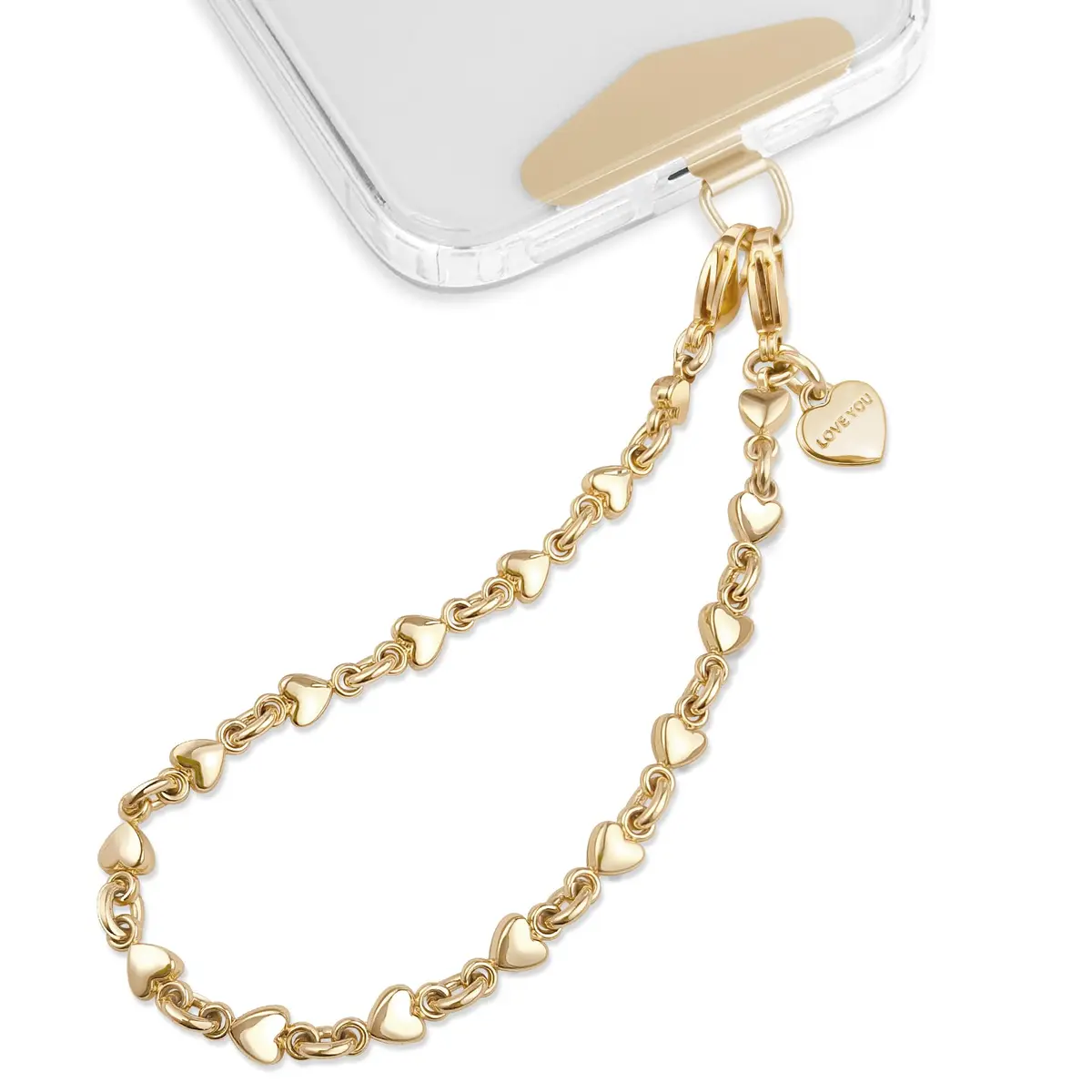 MOUTAKEY Phone Charm Strap Heart Phone Chain Wristlet 0.7oz | Stylish, Anti Theft, Fits All Phones - main product image