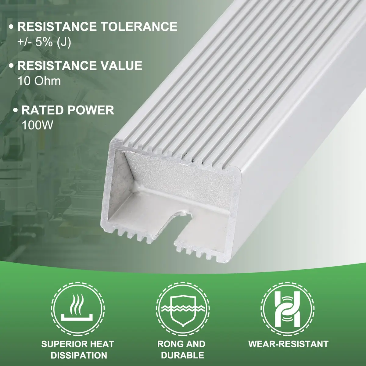 YOKIVE Braking Resistor 10 Ohm 100W Aluminum Housing | High Stability & Heat Dissipation - view 3