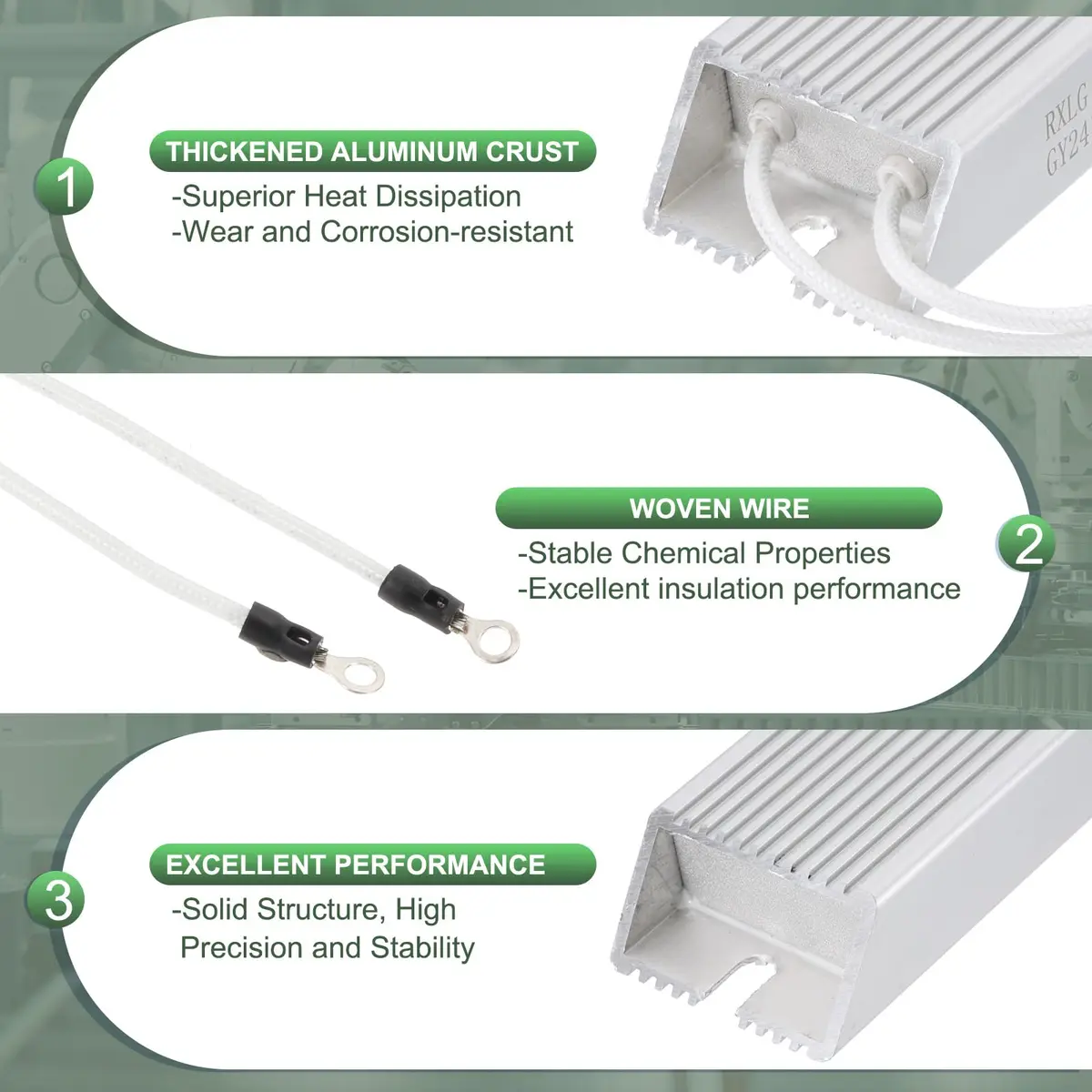 YOKIVE Braking Resistor 10 Ohm 100W Aluminum Housing | High Stability & Heat Dissipation - view 4