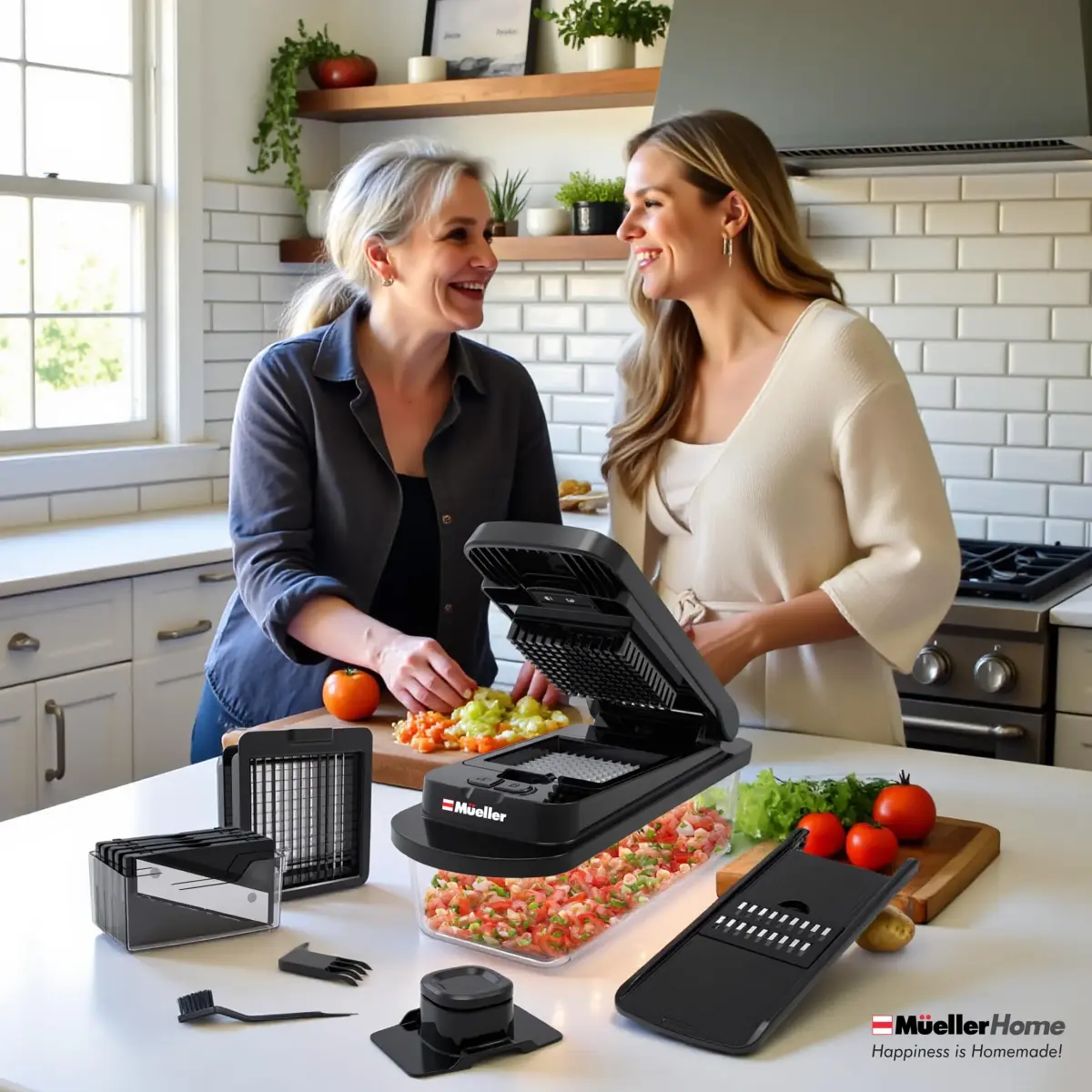 JANSKA Pro-Series 10-in-1 Vegetable Chopper & Mandoline Slicer with Container, 1.25 kg (2.75 lb) | 8 Stainless Steel Blades - view 9