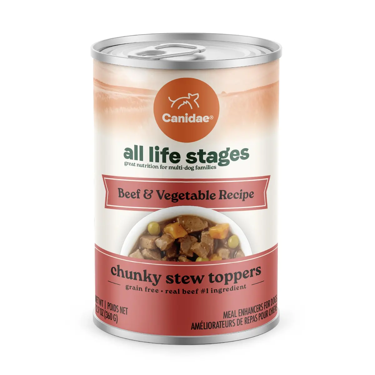 CANIDAE All Life Stages Beef & Vegetable Chunky Stew 12.7 oz Pack of 6 | Hearty Real Meat & Veg for Dogs - main product image