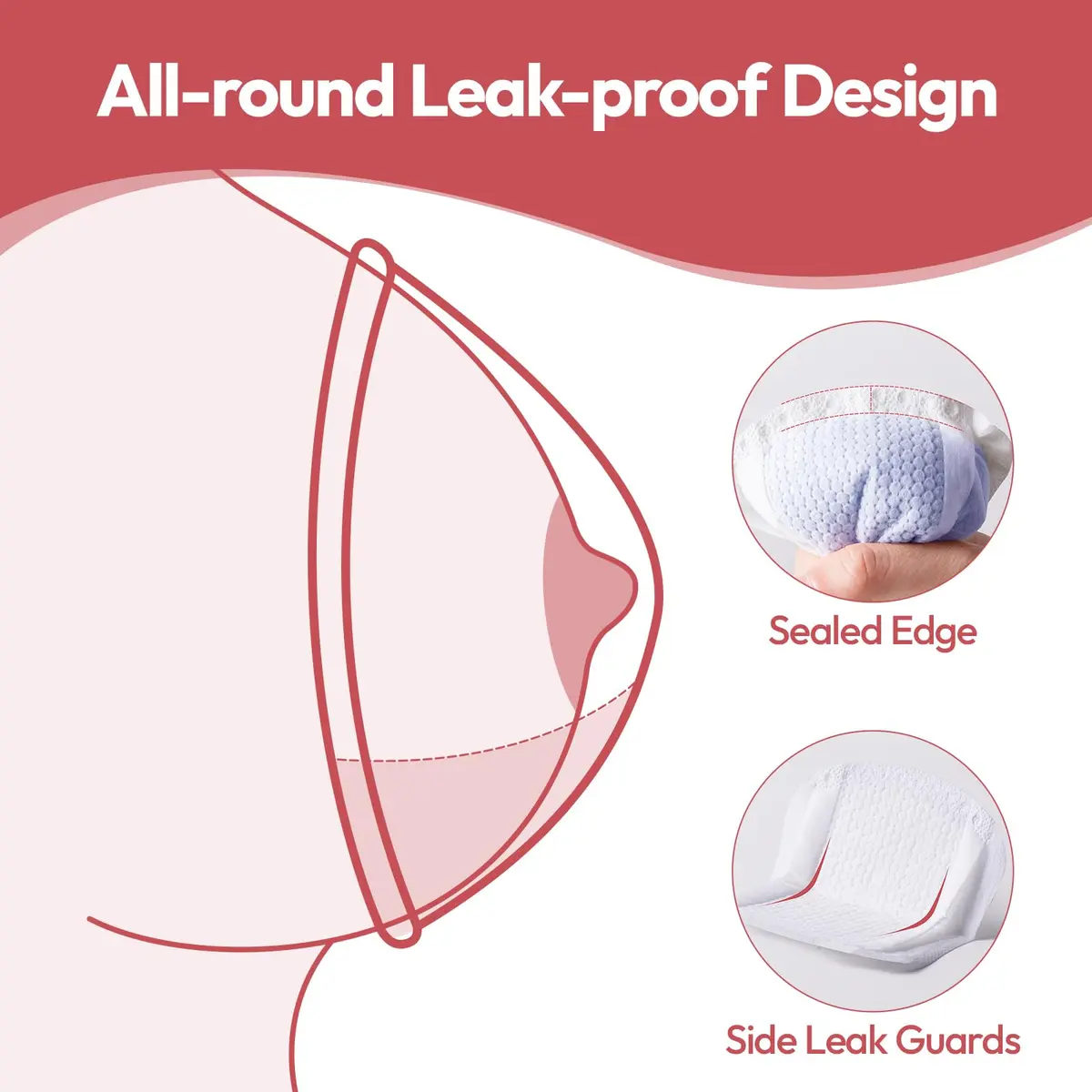NCVI Ultra-Thin Nursing Pads 110 Count | Leak-Proof & Breathable for Moms - view 4