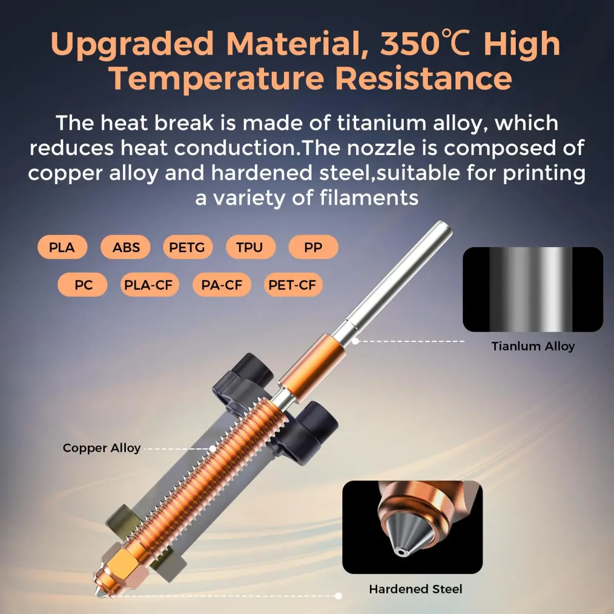 Creality K2 Plus Hotend Kit | All-Metal Integrated Design, 350°C High Temp, 600mm/s Speed - view 7