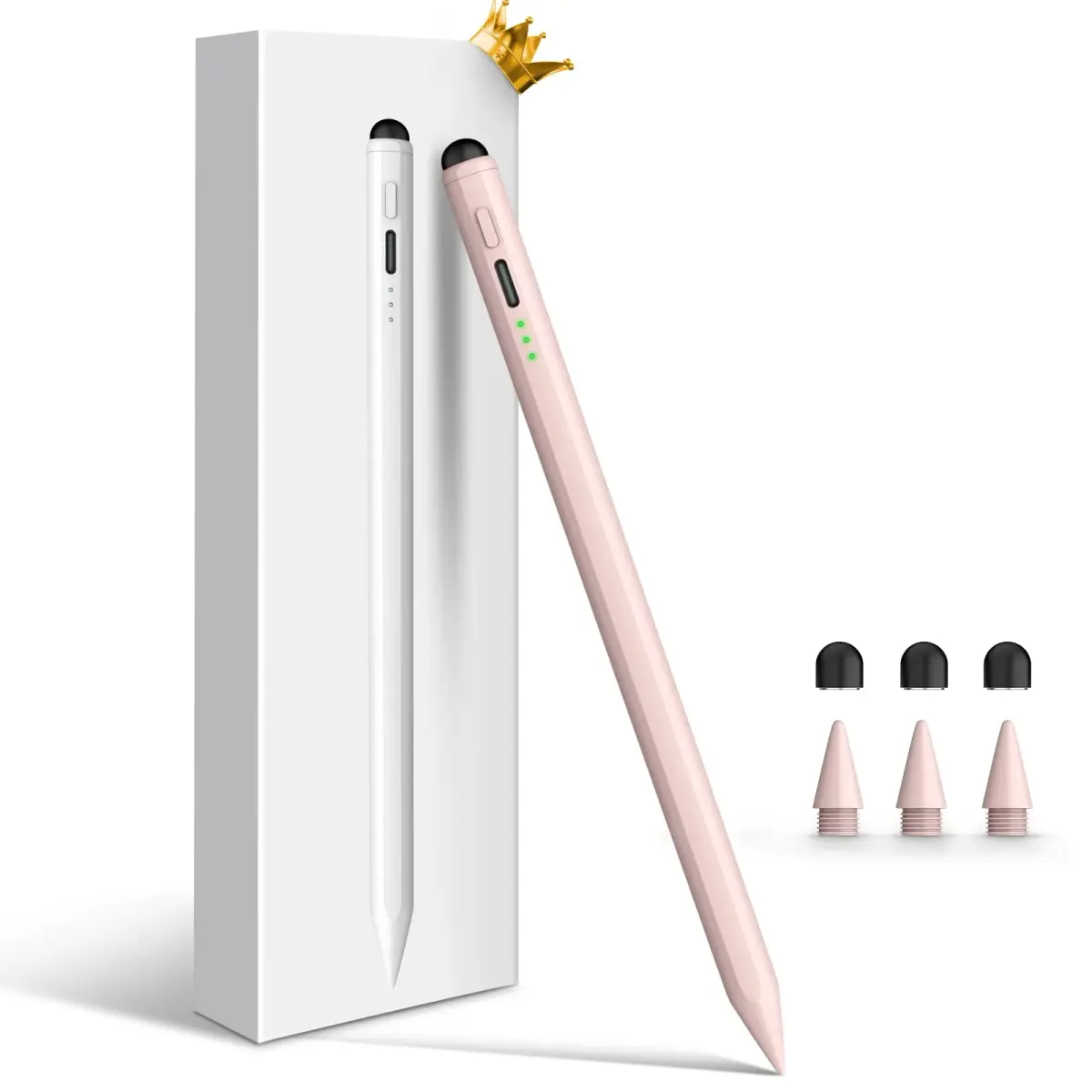 STYLUSHOME Active Stylus Pen for iPad 10th/9th/8th/7th/6th Gen, Pro 11"/12.9"/M4, Air 5/4/M2, Mini 5/6 — 165mm, Pink | 13-Min Fast Charge, 9-Hr Use, Tilt-Sensitive - main product image