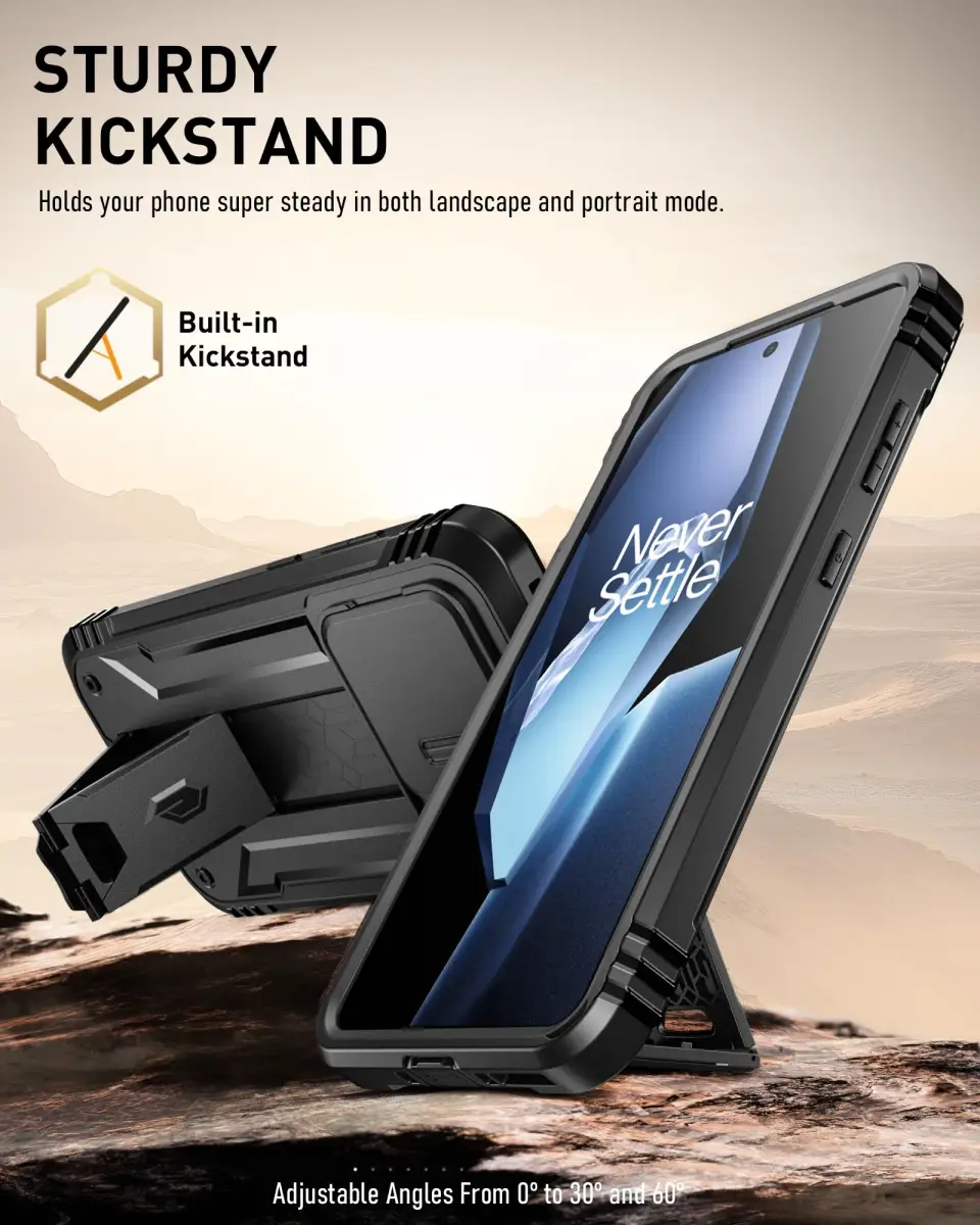 Poetic Revolution Case for OnePlus 13R 5G with Slide Camera Cover & Screen Protector, Black (1 Unit) - view 4