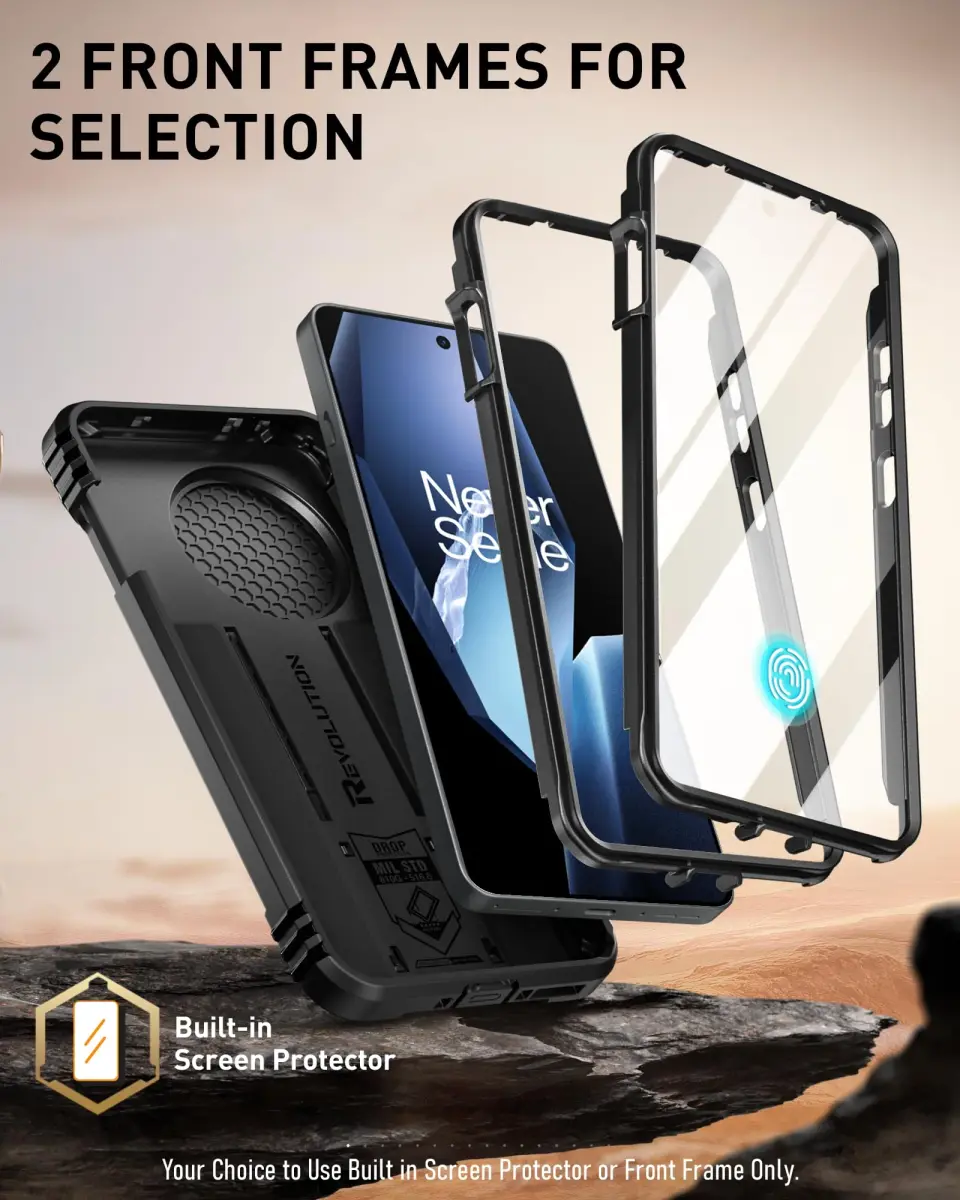 Poetic Revolution Case for OnePlus 13R 5G with Slide Camera Cover & Screen Protector, Black (1 Unit) - view 5