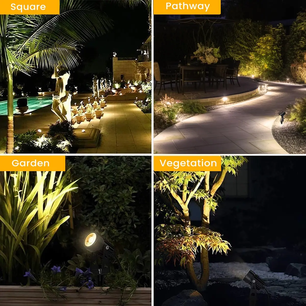 Svater Landscape Lighting Low Voltage 10 Pack | IP65 Waterproof 12V Plug in Outdoor Spotlights - view 6