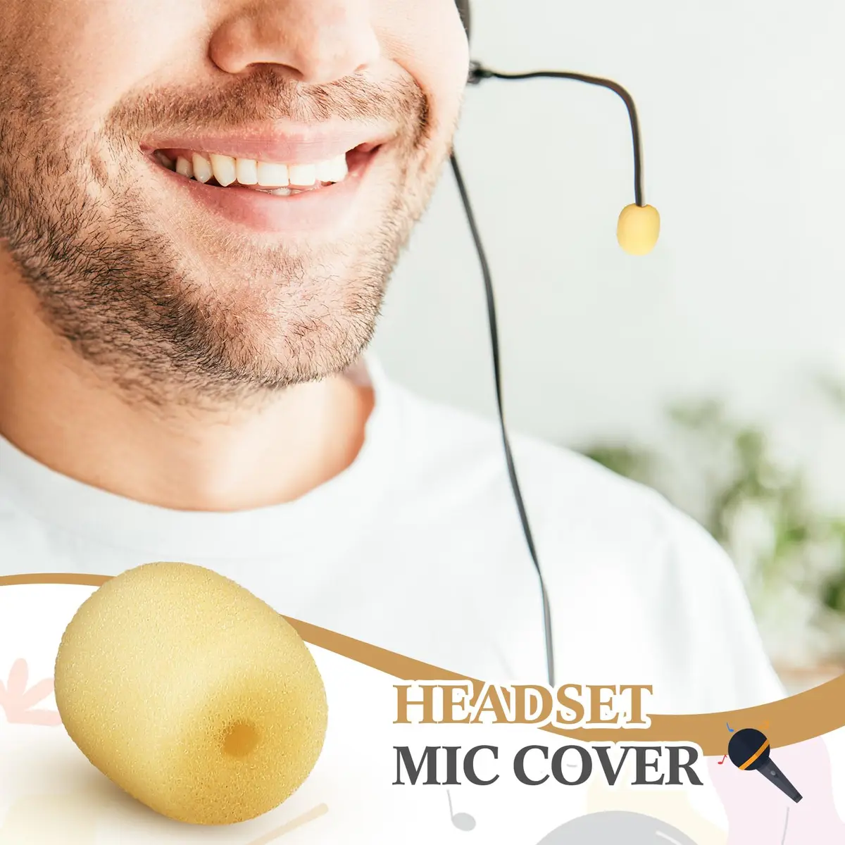 Innconee Mini Mic Foam Windscreen Covers 20 Pcs Skin Color | Noise Reduction for Headset Microphones - view 6