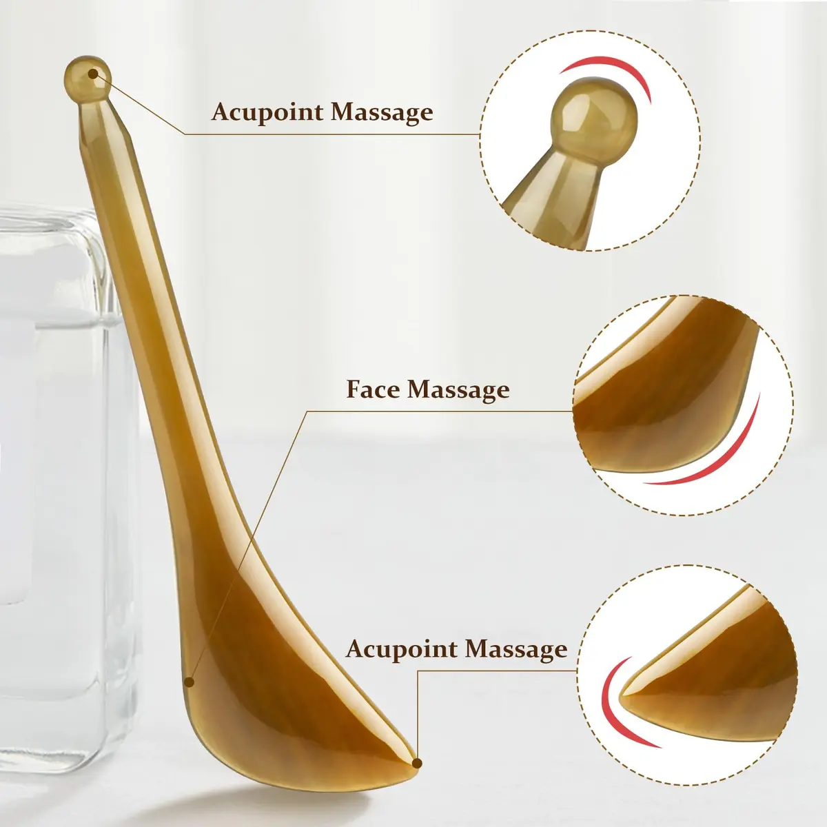 ideayard Gua Sha Facial Tool - Acupressure & Gua Sha, Fascia Release Tool for Face, Neck, Jawline Sculpting and Puffiness Reducing, Acupuncture Pen | 5.1 in x 1.3 in - view 2