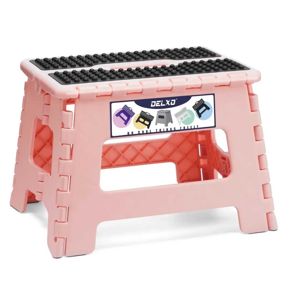 Delxo 9 Inch Folding Step Stool for Kids & Adults | 22.8 cm Height, 136 kg Capacity - main product image