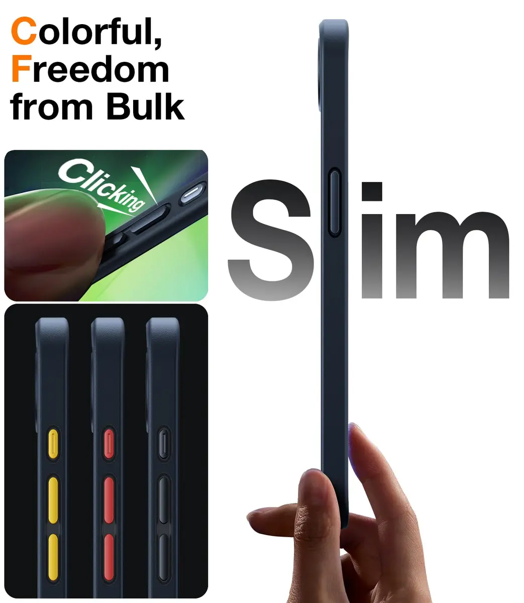 TORRAS Shockproof Case for iPhone 17e & 16e, 12FT Drop Protection, Slim Translucent Black | Heavy Duty Protection - view 5