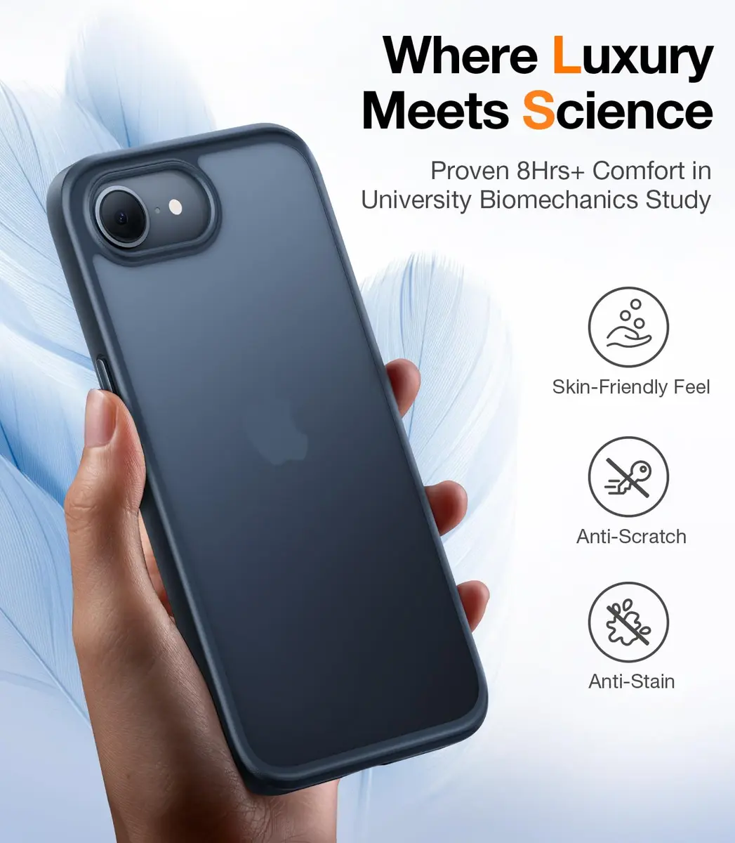 TORRAS Shockproof Case for iPhone 17e & 16e, 12FT Drop Protection, Slim Translucent Black | Heavy Duty Protection - view 4