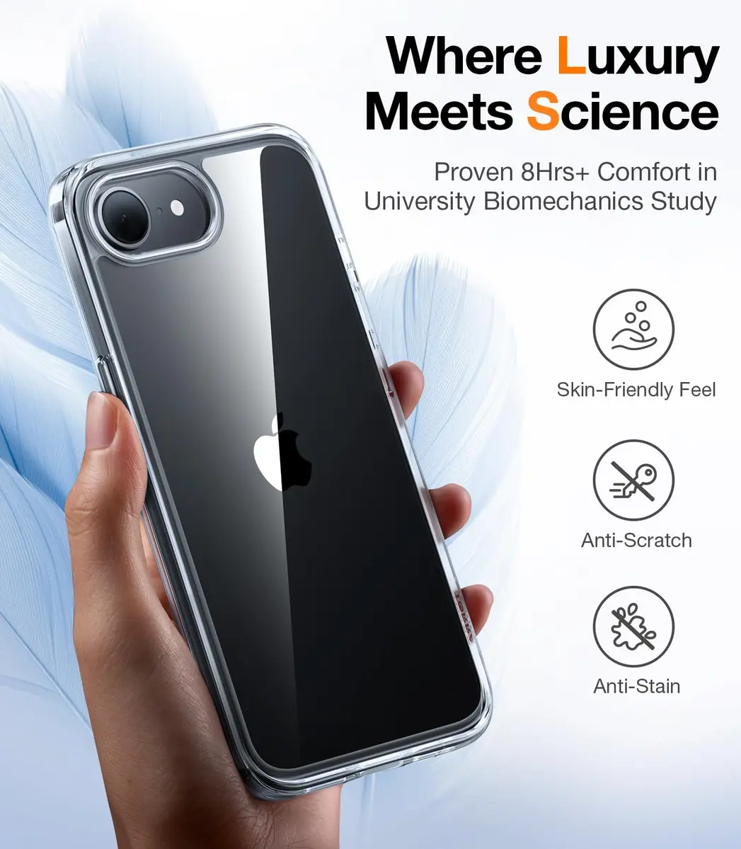 TORRAS Guardian Diamond Clear Case for iPhone 16e 6.1" | Military-Grade Drop Protection, Non-Yellowing - view 5