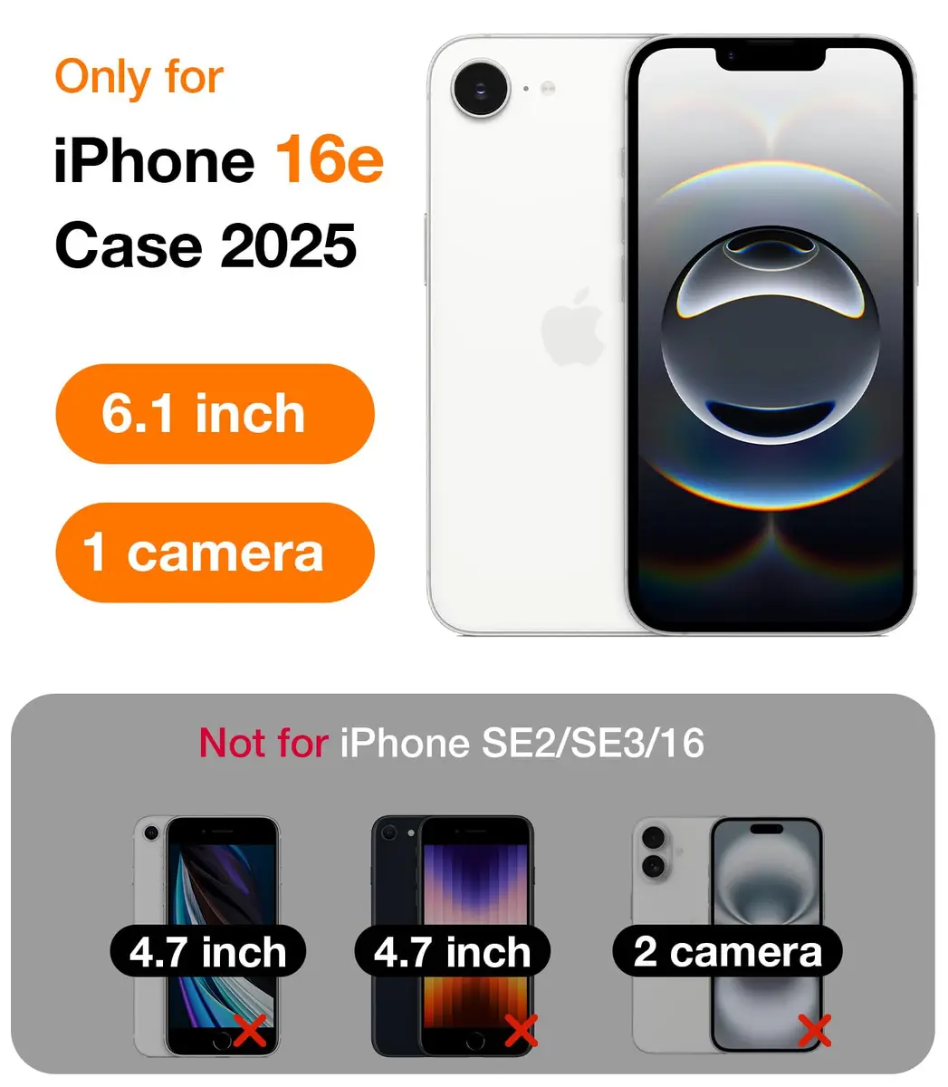 TORRAS Guardian Diamond Clear Case for iPhone 16e 6.1" | Military-Grade Drop Protection, Non-Yellowing - view 8