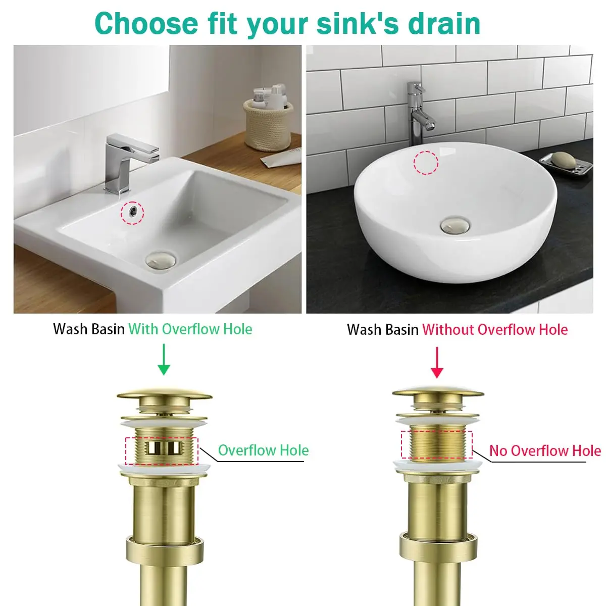 SEABEFORE Brass Round Bottle P-Trap with Pop Up Drain Stopper 1 1/4 | Adjustable, Brushed Gold, No Overflow - view 6