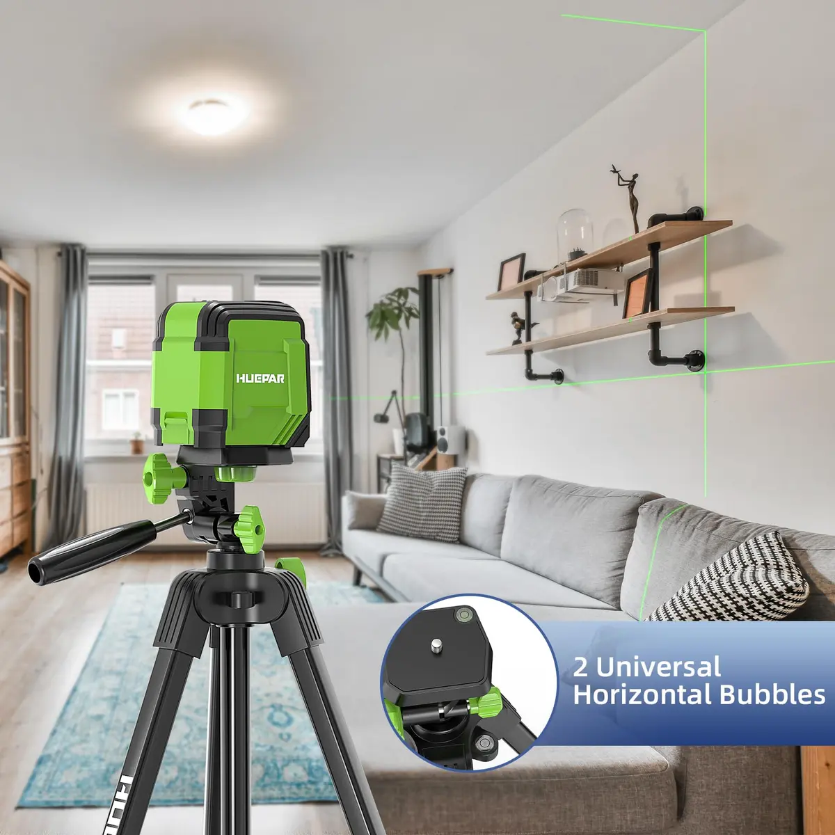 Huepar Laser Level Tripod 60-Inch | Adjustable Lightweight Camera Support for Indoors - view 5