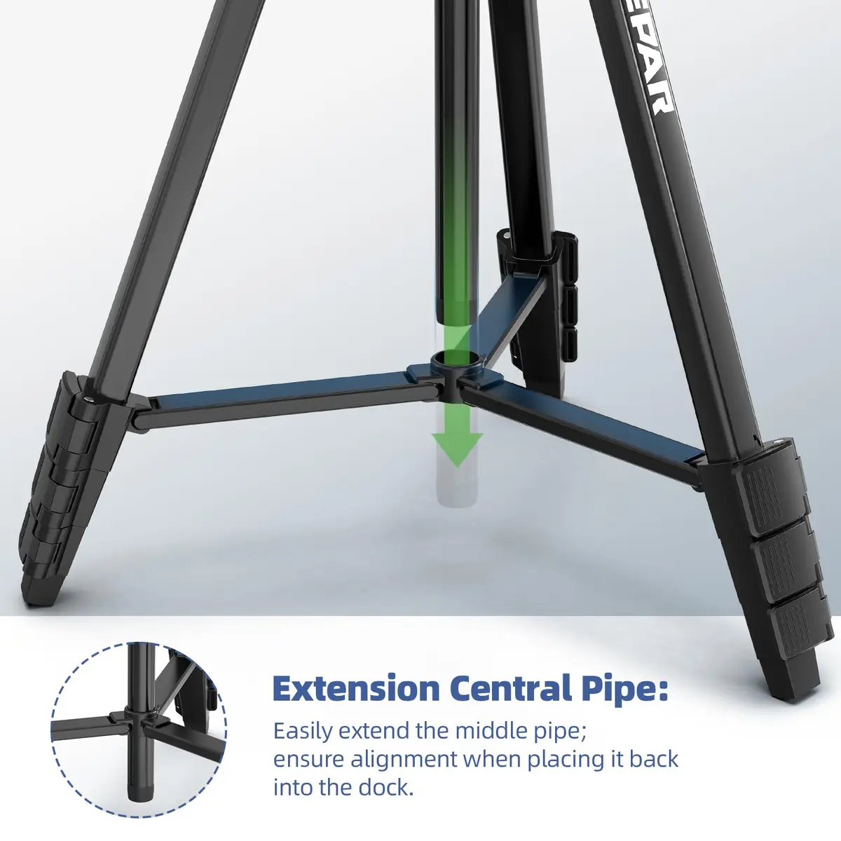 Huepar Laser Level Tripod 60-Inch | Adjustable Lightweight Camera Support for Indoors - view 7