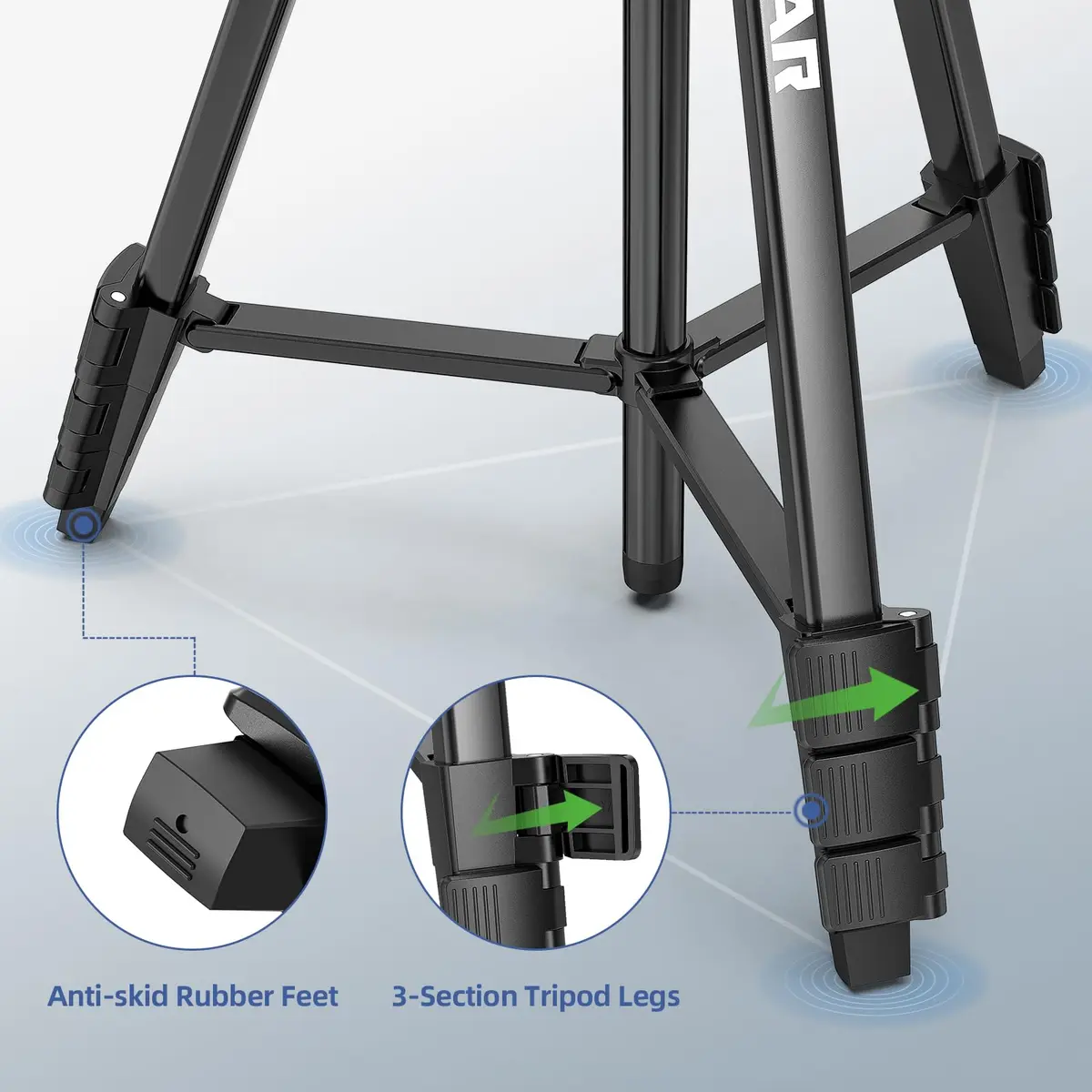 Huepar Laser Level Tripod 60-Inch | Adjustable Lightweight Camera Support for Indoors - view 8