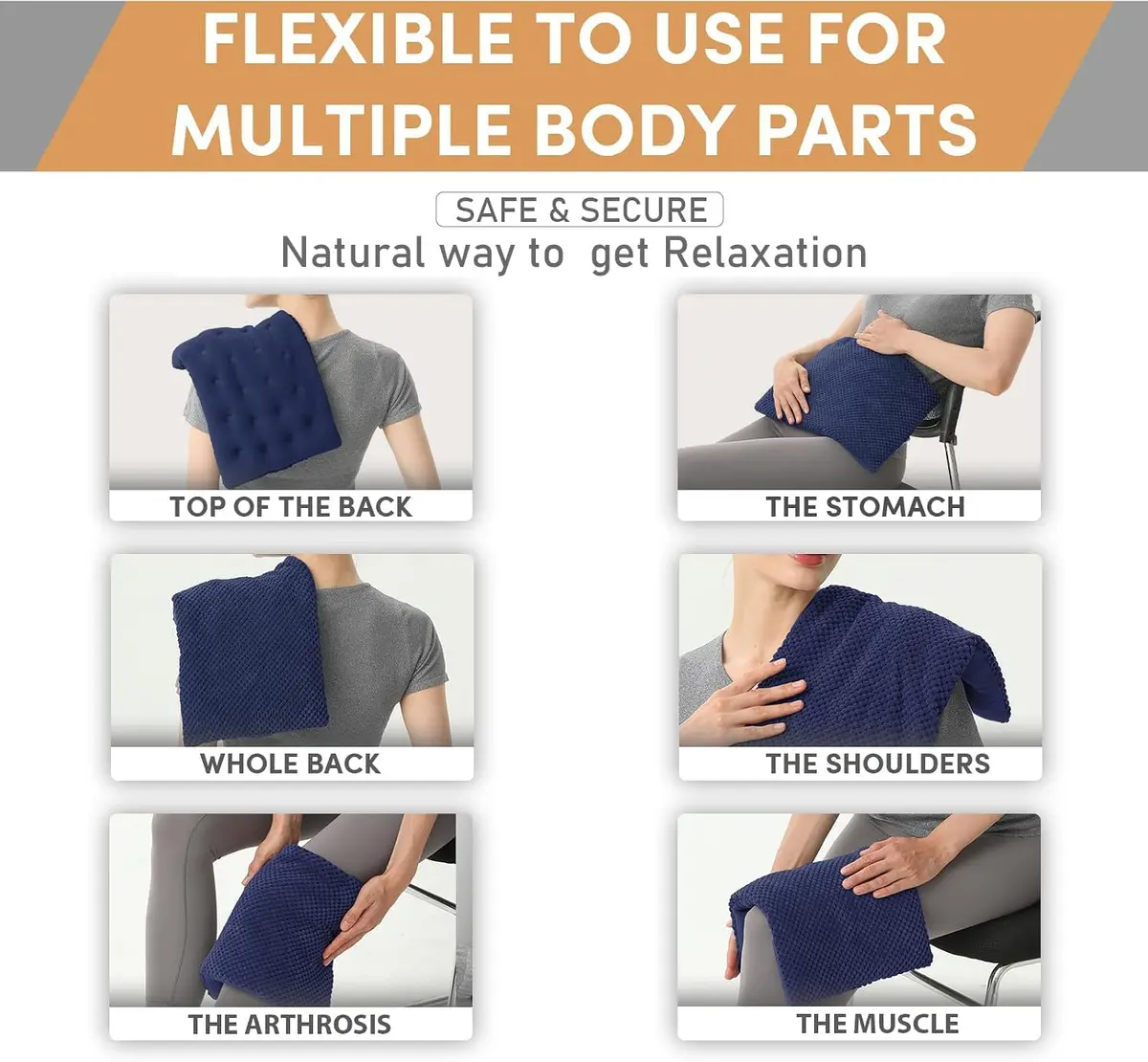 uncn Wide Microwave Heating Pad with Washable Cover 9.5 x 16in Microwavable | Soothing Warmth for Muscles & Cramps - view 7