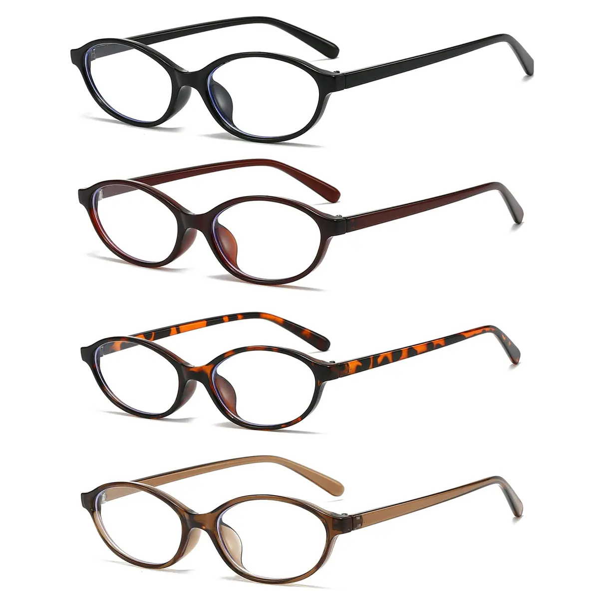 LJCZKA Oval Blue Light Blocking Glasses for Women Men | Retro Small Oval Frame, UV400 Protection, Clear Lens (Dark Brown) - view 6