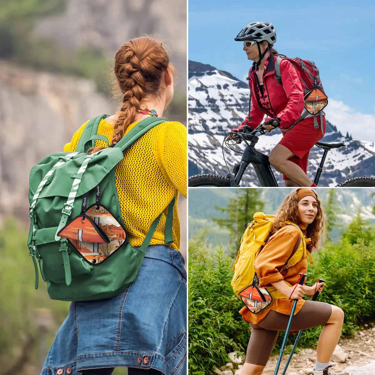 Rquite Reusable Pee Cloth for Women Hiking Essentials, Soft Absorbent Pee Rag 2-Pack (Sunset) - view 6