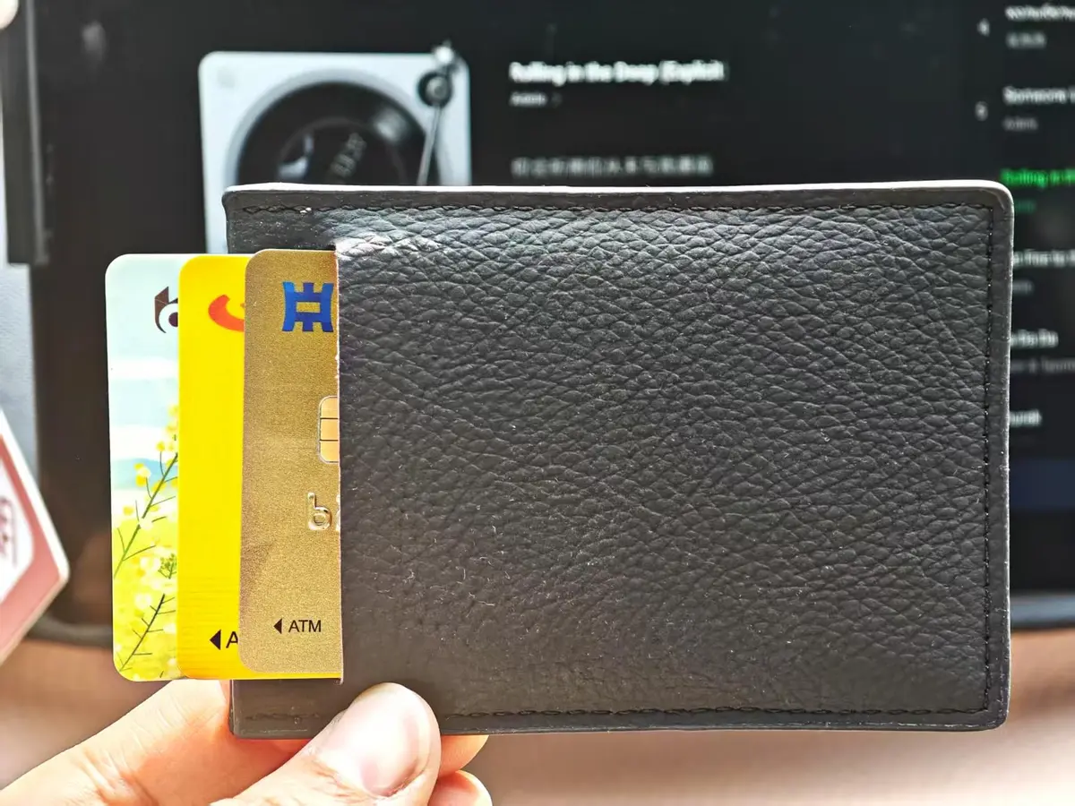 Harrier Baby Minimalist ID Holder Black Leather-Style Card Sleeve with Dual ID Window Design | Slim Front Pocket ID Wallet Unisex - view 4