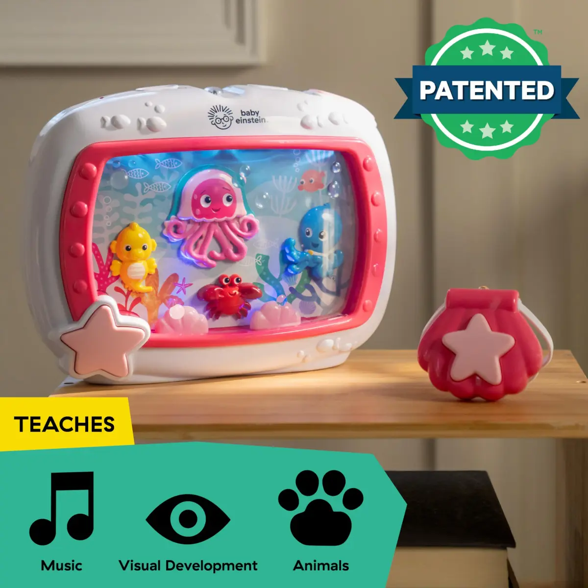 Baby Einstein Sea Dreams Soother Musical Crib Toy and Sound Machine, Pink, 25+ Min Melodies | Ages 0 Months+ - view 5