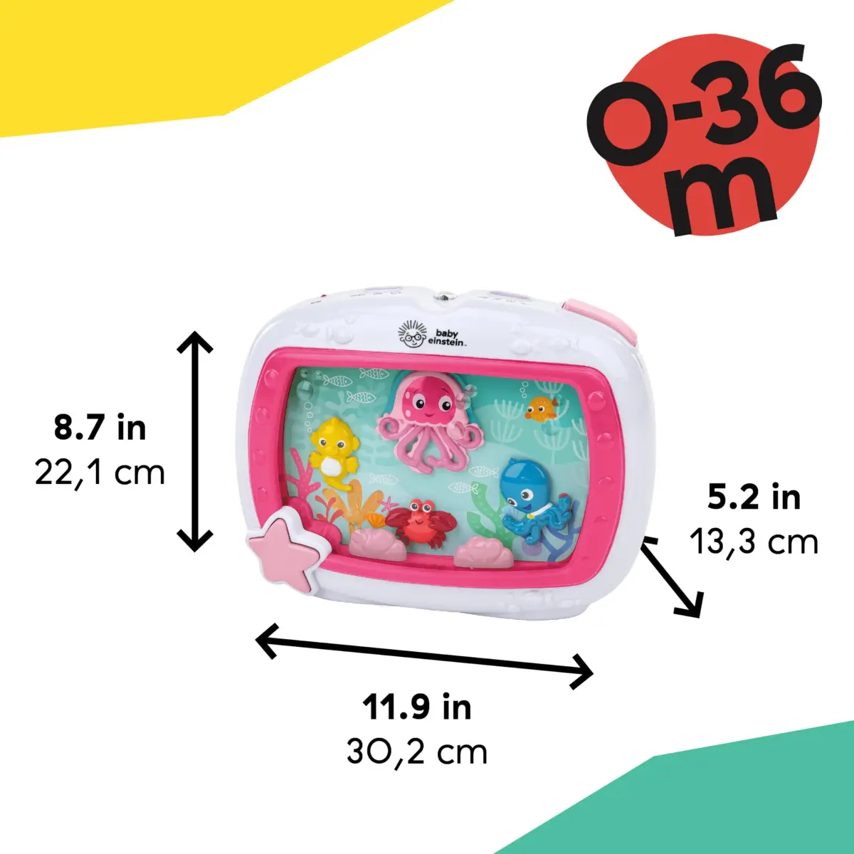 Baby Einstein Sea Dreams Soother Musical Crib Toy and Sound Machine, Pink, 25+ Min Melodies | Ages 0 Months+ - view 9