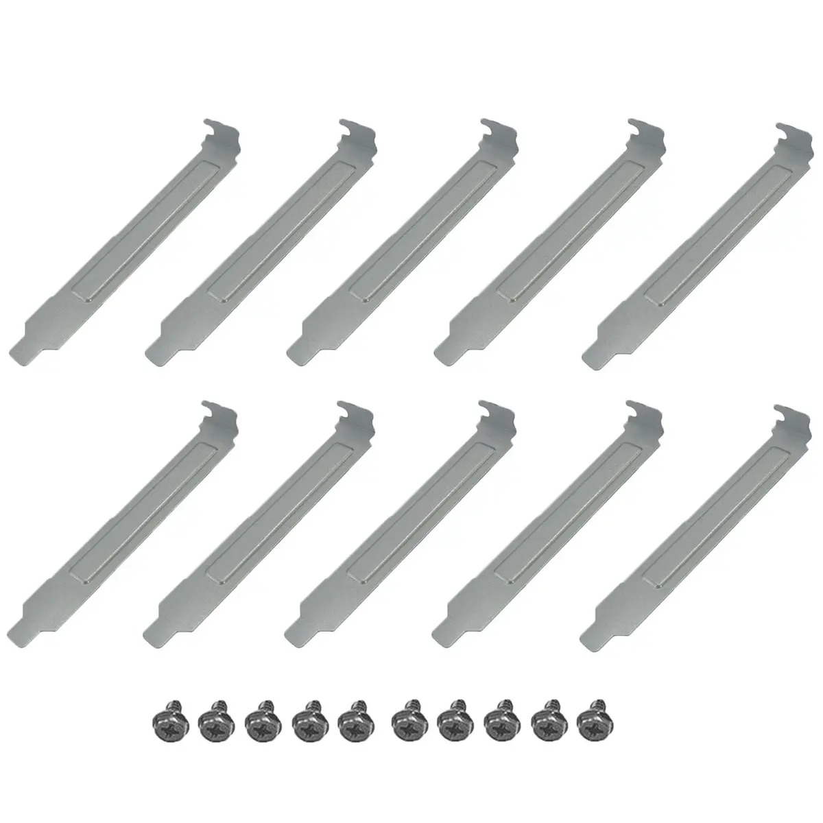 daier 10PCS PCI Slot Covers with Screws, Metal Dust Filter Bracket Expansion Blanking Plate for Computer Cases (Silver, 10-Pack) - main product image