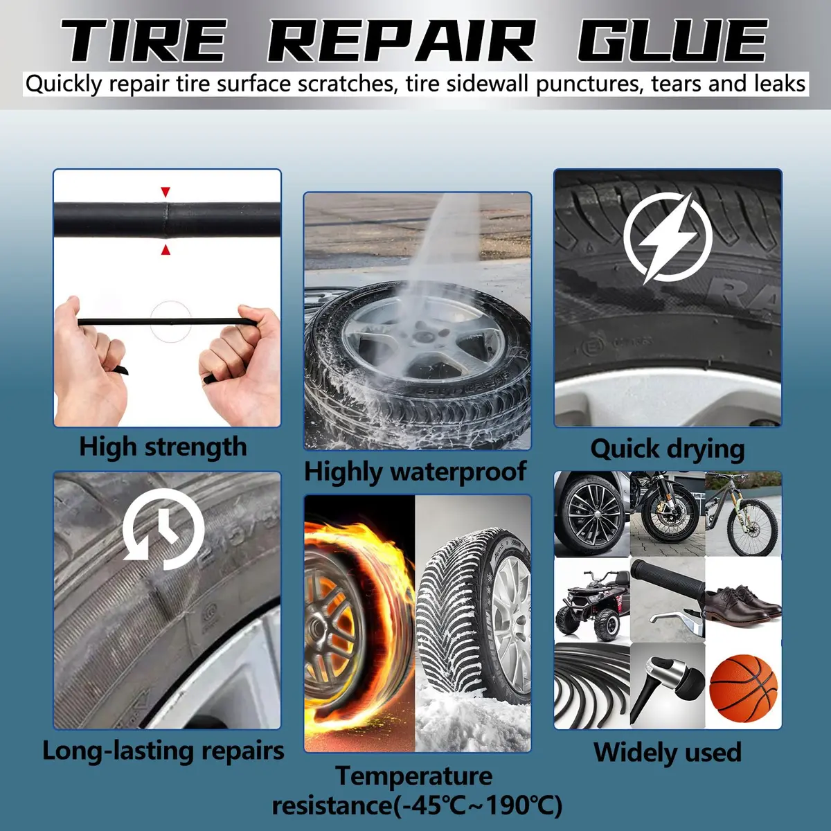 Vigorder Tire Repair Glue 20ML | Rubber Cement for Car & Bike Sidewall Fixes - view 2