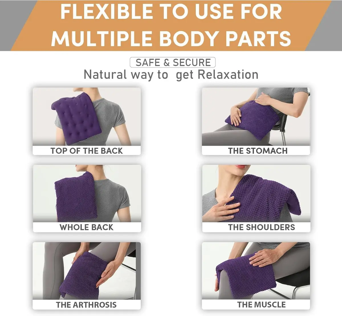 uncn Wide Microwave Heating Pad 9.5 x 16in | Soothing, Washable Cover, Cordless - view 5