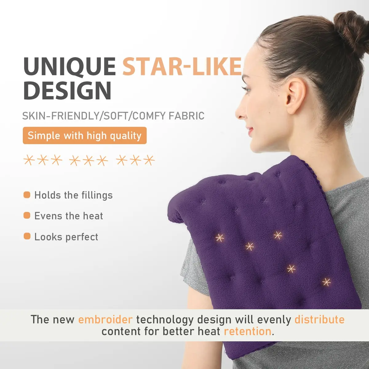 uncn Wide Microwave Heating Pad 9.5 x 16in | Soothing, Washable Cover, Cordless - view 3